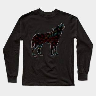 Gradient floral wolf Long Sleeve T-Shirt